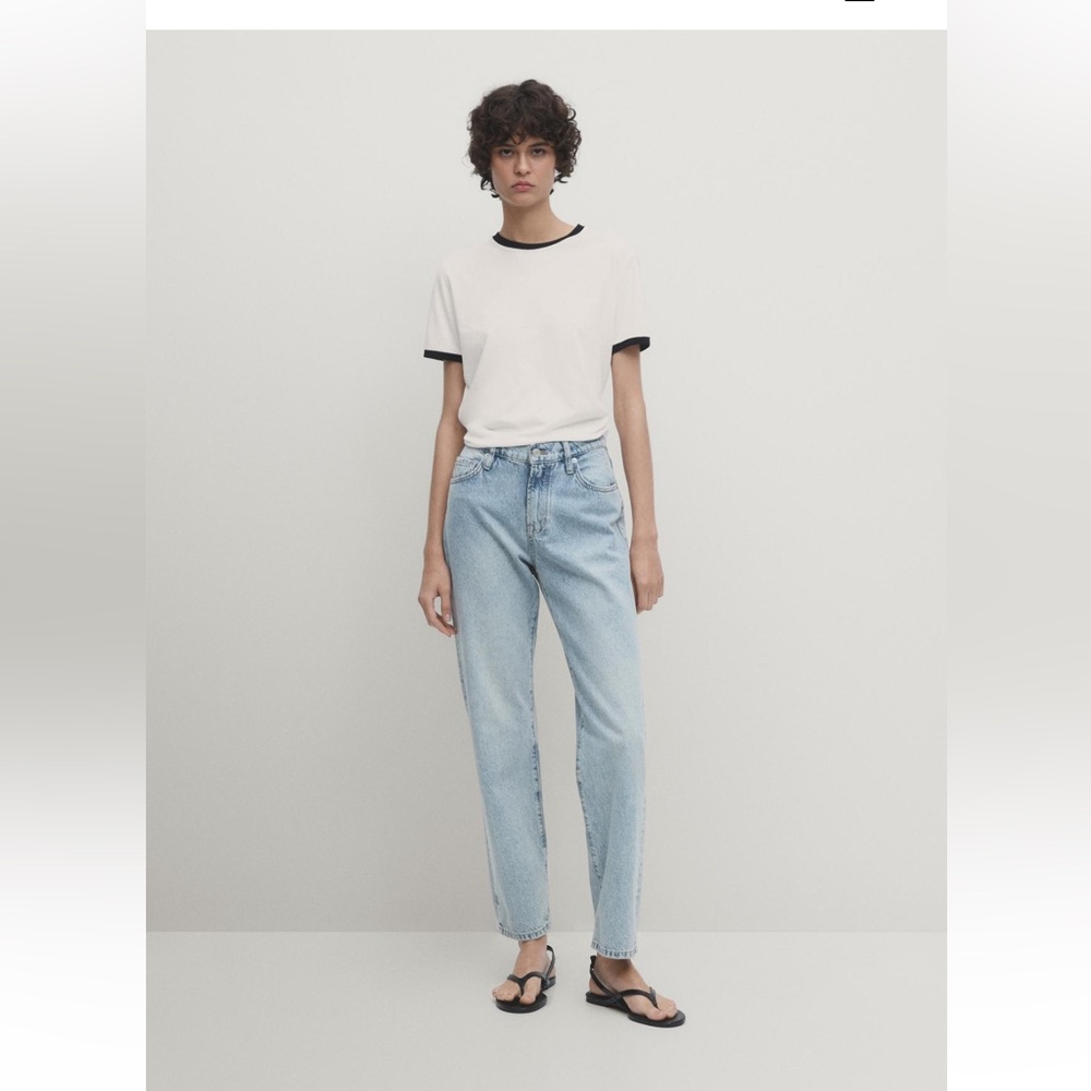 💄Massimo Dutti New Straight Women's Blue Jeans US 4 EUR 36